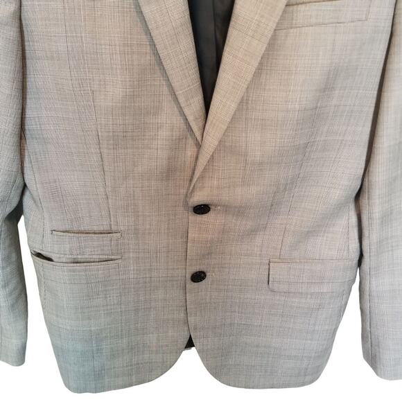 Express Blazer Mens 36R Gray Photographer Wool Fitted Suit Coat Jacket Career - Picture 3 of 9